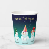 かわいい雪だるま 紙コップ (裏面)
