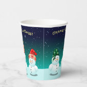 かわいい雪だるま 紙コップ (右)