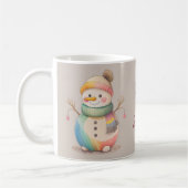 かわいい雪だるま 雪が降りますように コーヒーマグカップ (左)