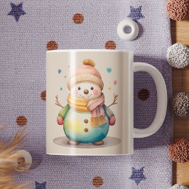 かわいい雪だるま 雪を降らせて コーヒーマグカップ