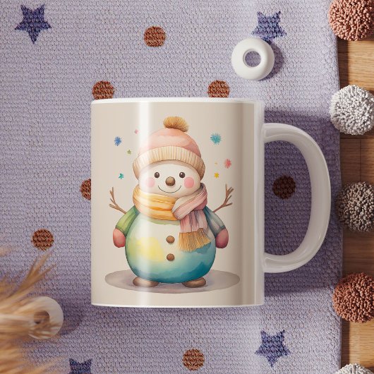 かわいい雪だるま 雪を降らせて コーヒーマグカップ