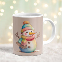 かわいい雪だるま 雪を降らせて