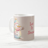 かわいい雪だるま 雪を降らせて コーヒーマグカップ (正面左)