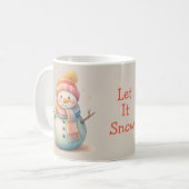 かわいい雪だるま 雪降れ コーヒーマグカップ (正面左)