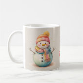 かわいい雪だるま 雪降れ コーヒーマグカップ (左)