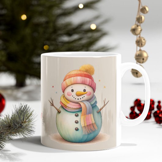 かわいい雪だるま 雪降れ コーヒーマグカップ