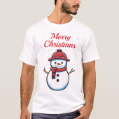 かわいい雪だるま Tシャツ (正面)