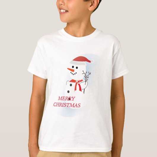 かわいい雪だるま Tシャツ (正面)