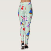 かわいい雪に覆われた犬のプリントの女性用運動服 レギンス (裏面)