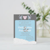 かわいい雪のウサギスキーヤーのカスタム結婚式招待状 招待状 (スタンド正面)