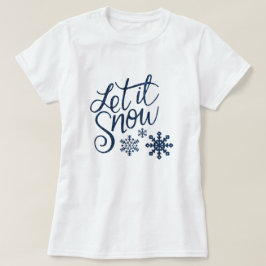 かわいい雪のクリスマスと青い雪 Tシャツ