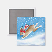 かわいい雪のバニーのウサギの漫画のマグネット マグネット (正面/裏面)