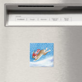 かわいい雪のバニーのウサギの漫画のマグネット マグネット (インサイチュ (食洗機))