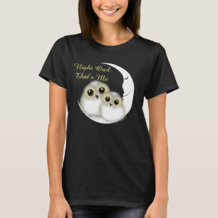 かわいい雪のフクロウたち私ナイトフクロウ Tシャツ