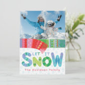 かわいい雪の写真ホリデーカード シーズンカード (スタンド正面)