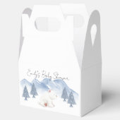 かわいい雪の冬の山の極熊の赤ちゃんシャワー フェイバーボックス (オープン)