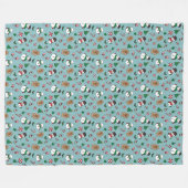 かわいい雪の友達のフリースブランケット フリースブランケット (正面(横))