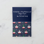 かわいい雪の地球儀のスノーマンクリスマス カード (内部)