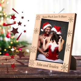 かわいい雪の多くの愛共有パーソナライズ レーザー彫刻フレーム