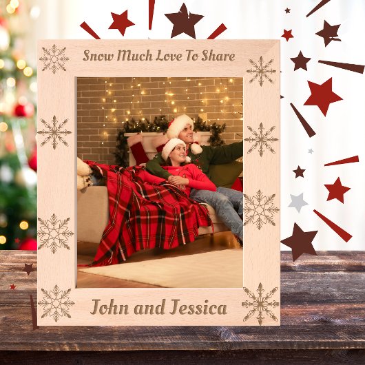 かわいい雪の多くの愛共有パーソナライズ レーザー彫刻フレーム