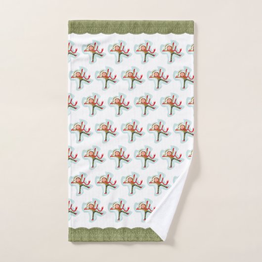 かわいい雪の天使の女の子 バスタオルセット (ハンドタオル)