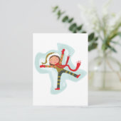 かわいい雪の天使の少女 ポストカード (スタンド正面)