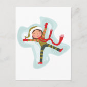 かわいい雪の天使の少女 ポストカード (正面)