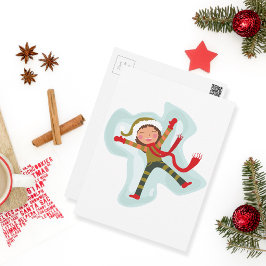 かわいい雪の天使の少女 ポストカード