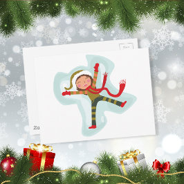 かわいい雪の天使の少女 ポストカード