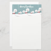 かわいい雪の家と木々のクリスマス 便箋 (正面/裏面)