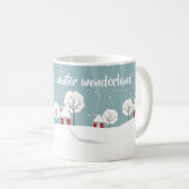 かわいい雪の家と木々 冬 コーヒーマグカップ (正面右)