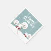 かわいい雪の家と木のクリスマス スタンダードカクテルナプキン (角)