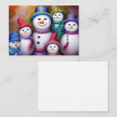 かわいい雪の家族の予算ミニクリスマス ノートカード (正面/裏面)