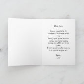 かわいい雪の父と息子のクリスマスカード カード (内部)