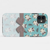 かわいい雪の白いフクロウの模様 Case-Mate iPhoneケース (裏面(横))