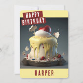 かわいい雪の白い誕生日カード シーズンカード (正面)