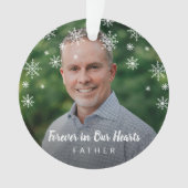 かわいい雪の結晶のお父さん写真記念 オーナメント (正面)