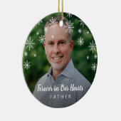 かわいい雪の結晶のお父さん写真記念 セラミックオーナメント (右)