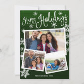 かわいい雪の結晶のクラシックなホリデーシーズン3枚の写真 招待状 (正面)
