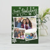 かわいい雪の結晶のクラシックなホリデーシーズン3枚の写真 招待状 (スタンド正面)