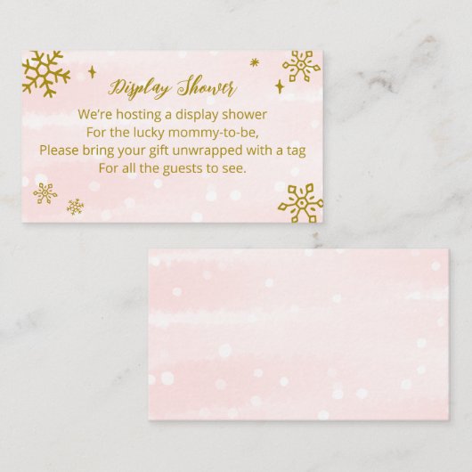 かわいい雪の結晶の冬の赤ちゃんシャワー表示シャワー エンクロージャーカード (正面/裏面)