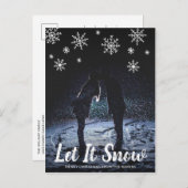 かわいい雪の結晶を入れて写真クリスマス シーズンポストカード (正面/裏面)