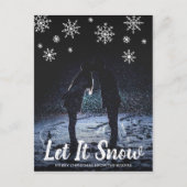 かわいい雪の結晶を入れて写真クリスマス シーズンポストカード (正面)