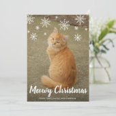 かわいい雪の結晶フォトキャットマイクリスマス シーズンカード (スタンド正面)
