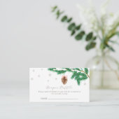 かわいい雪の結晶松ぼっくりおむつくじベイビーシャワー エンクロージャーカード (スタンド正面)