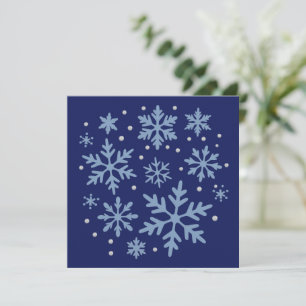 かわいい雪の結晶 クリスマス 冬 ホリデー もこもこ Xmas 招待状