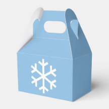 かわいい雪の結晶 クリスマス 青いギフトボックス