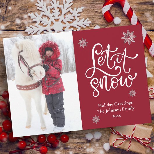かわいい雪の結晶 Let It Snow クリスマスの写真 シーズンカード