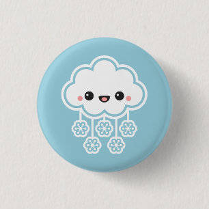 かわいい雪の雲 缶バッジ