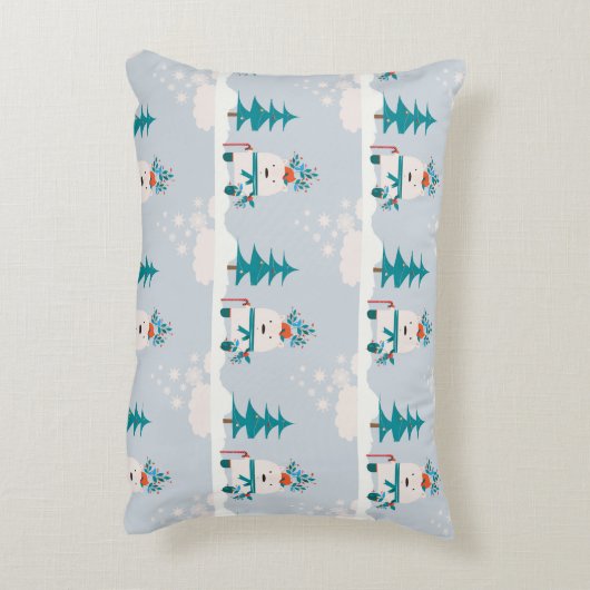 かわいい雪クマの子供たちクリスマス アクセントクッション (裏面(縦))